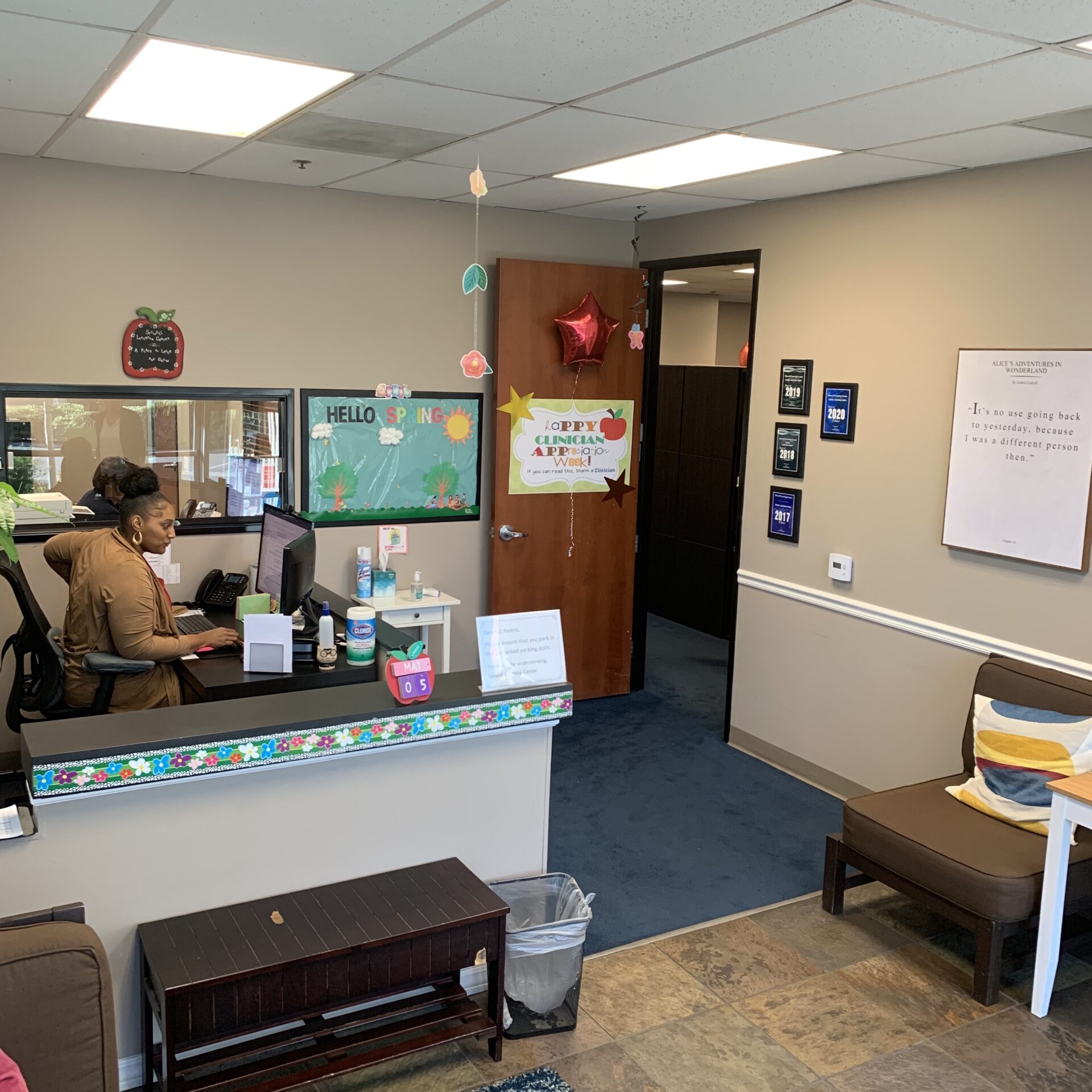 Front desk of Chino center